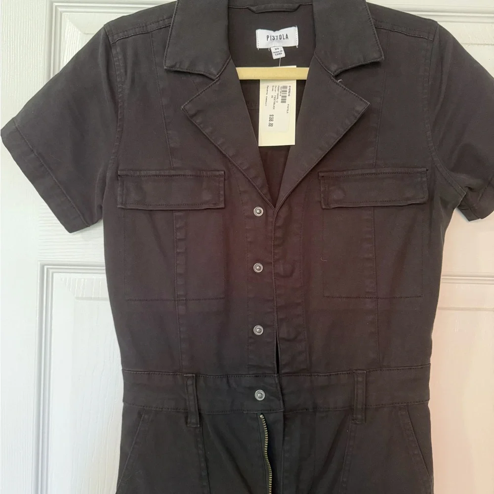 pistola Makenna Black Short-Sleeve Utility Jumpsuit - Picture 4 of 5